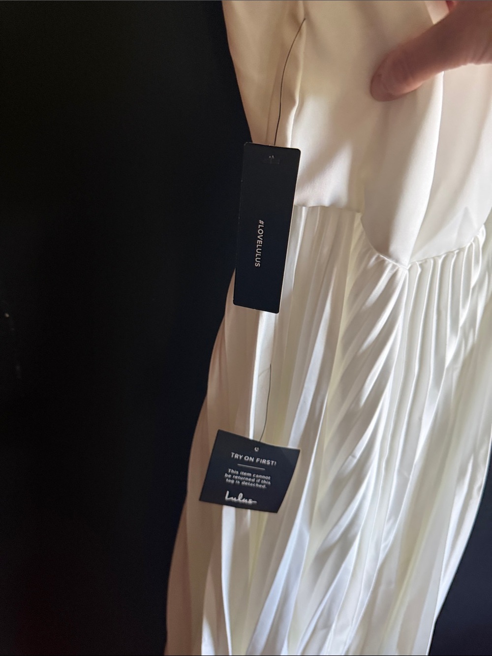 Lulu's white  Strapless Pleated Maxi Dress - Picture 4 of 4
